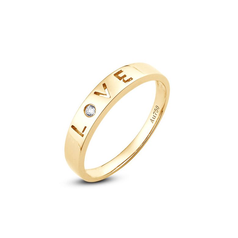 Alliances Love - Alliances Duo d'or jaune - Diamants - 2