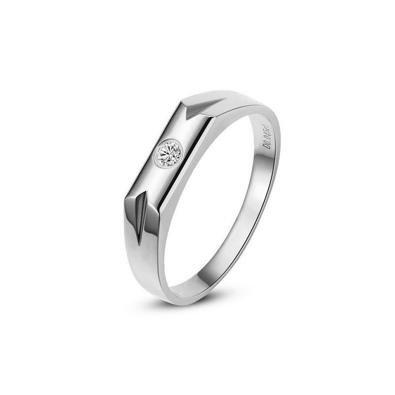 Alliance moderne pour Femme. Or blanc. Diamant 0.032ct - 1