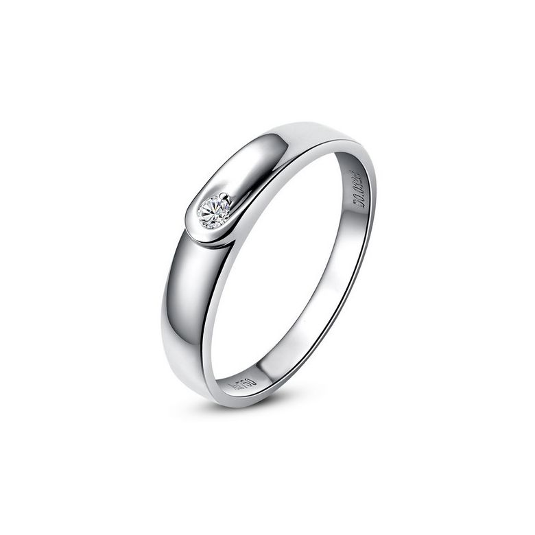 Alliance diamant et platine - Anneau Femme - 1