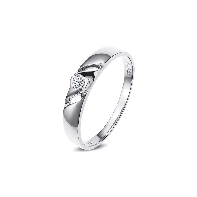 Bijoutier alliance de fiançaille - Alliance Femme diamant - Platine - 1