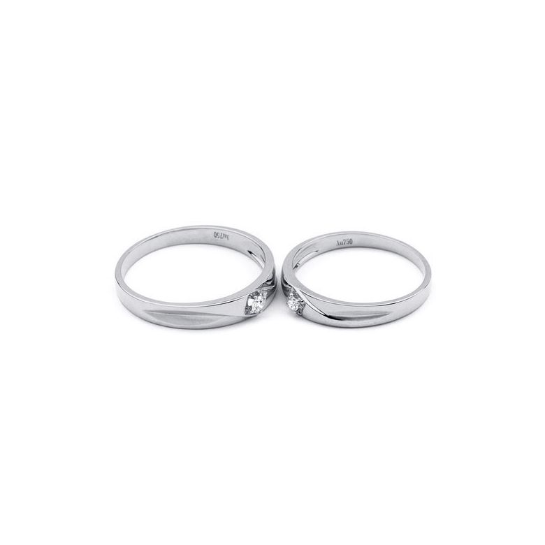 Alliances diamants or blanc - Alliances Duo - 4