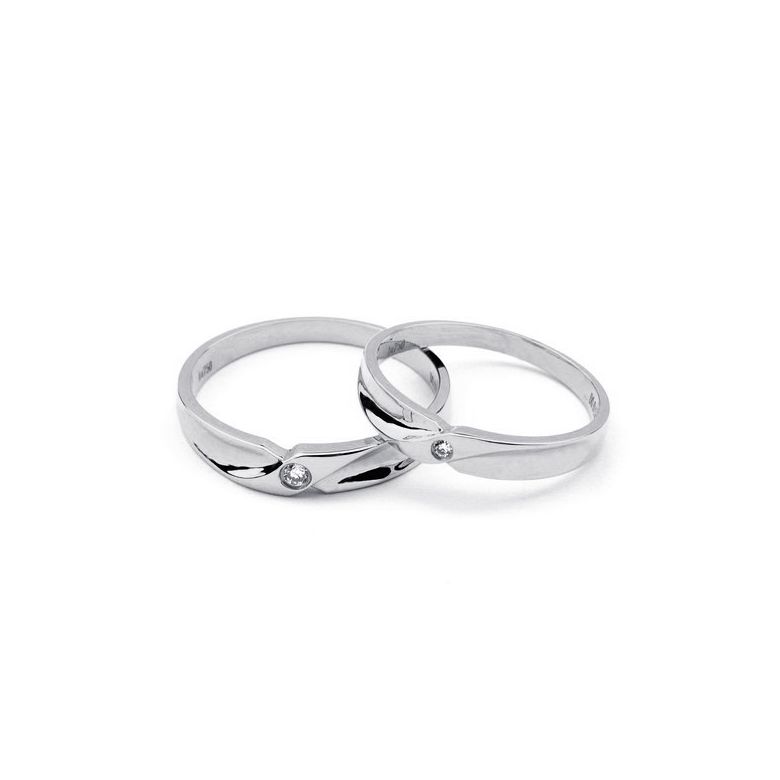 Alliance originale or blanc - Alliance Femme - Diamant - 2