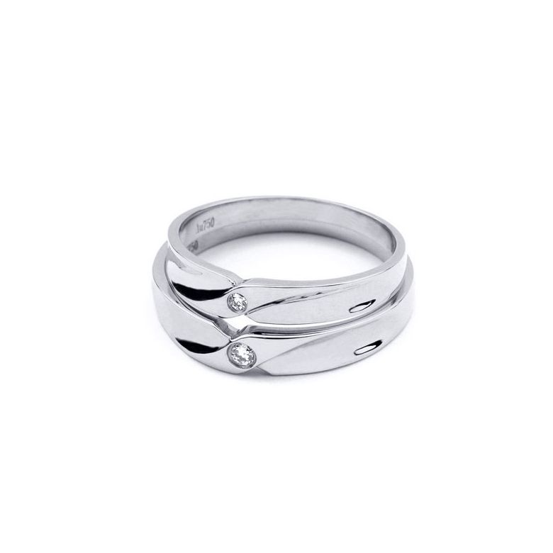 Alliance originale or blanc - Alliance Femme - Diamant - 4