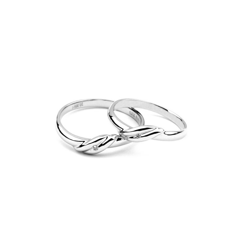 Bijou alliance mariage - Alliance Homme - Or blanc - Diamant - 2