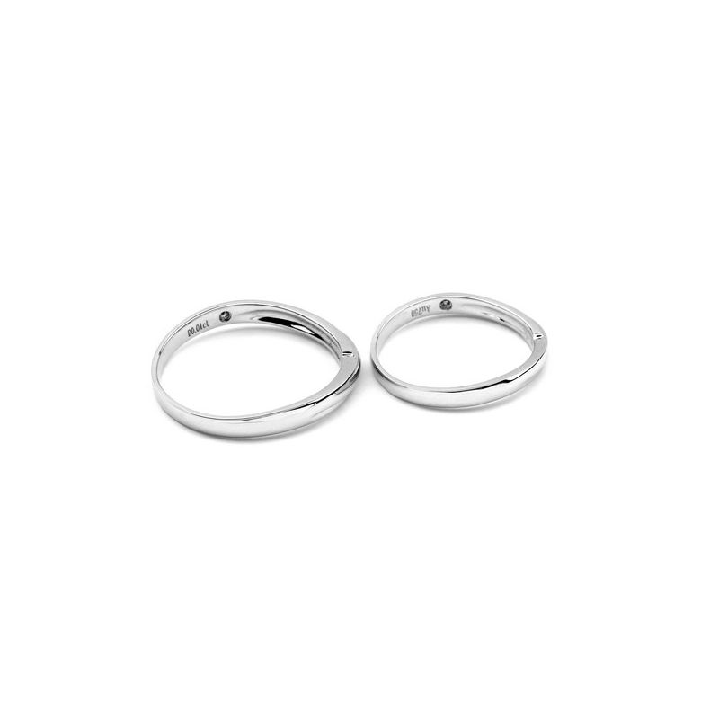 Alliance bijou mariage - Alliance Femme - Platine - Diamant - 3