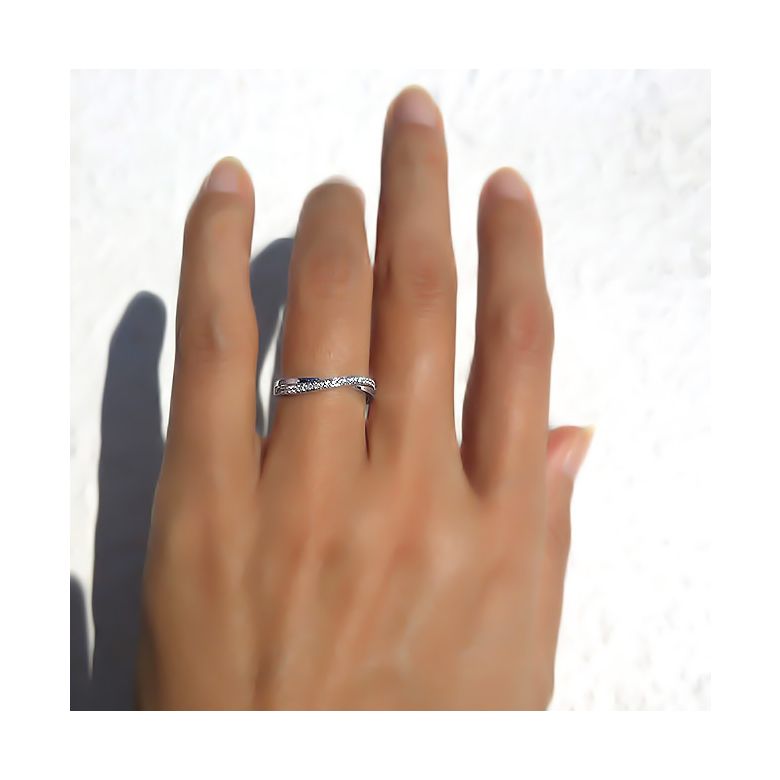 Alliance ondulée or blanc - Alliance femme avec diamants | Métis - 4