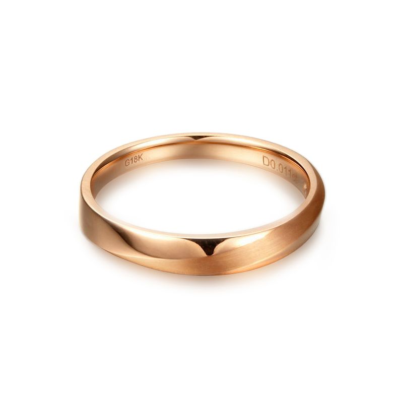 Alliance moderne Homme en Or rose et Diamant | Quinto - 4