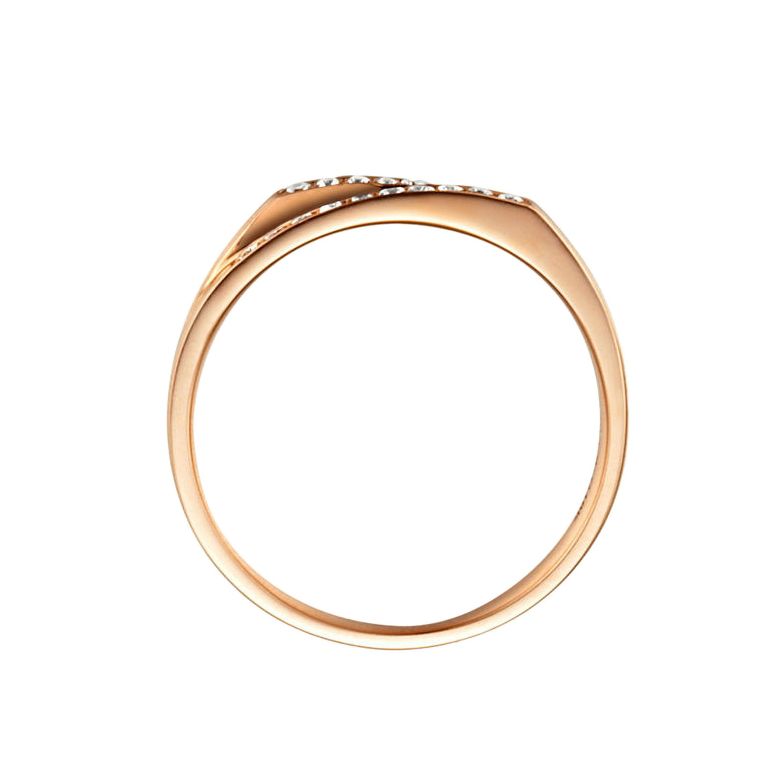 Alliance mariage 2 anneaux en 1. Femme moderne Or rose - 6