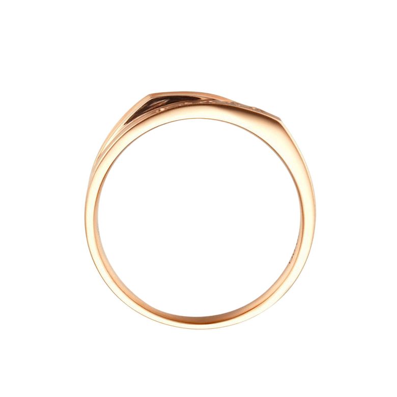 Alliance mariage 2 anneaux en 1. Homme moderne Or rose - 5