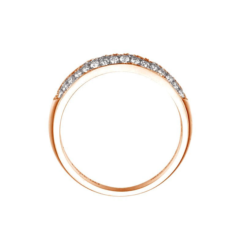 Alliance bombée Or rose 18 carats. 49 diamants 0.375ct | Adriana - 7