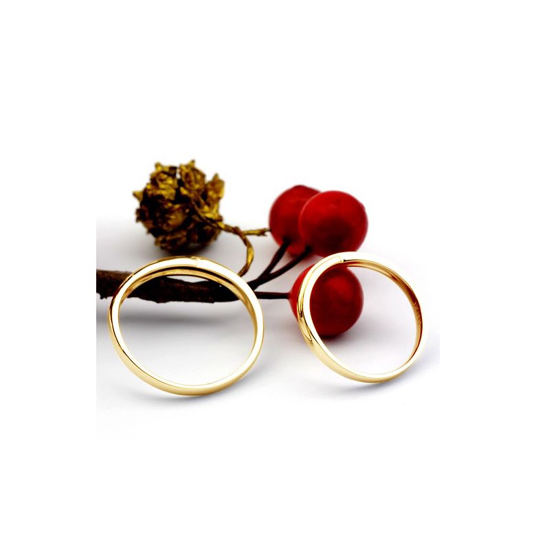 Alliances bijoux mariage - Alliances duo - Or jaune 18cts - Diamants - 2