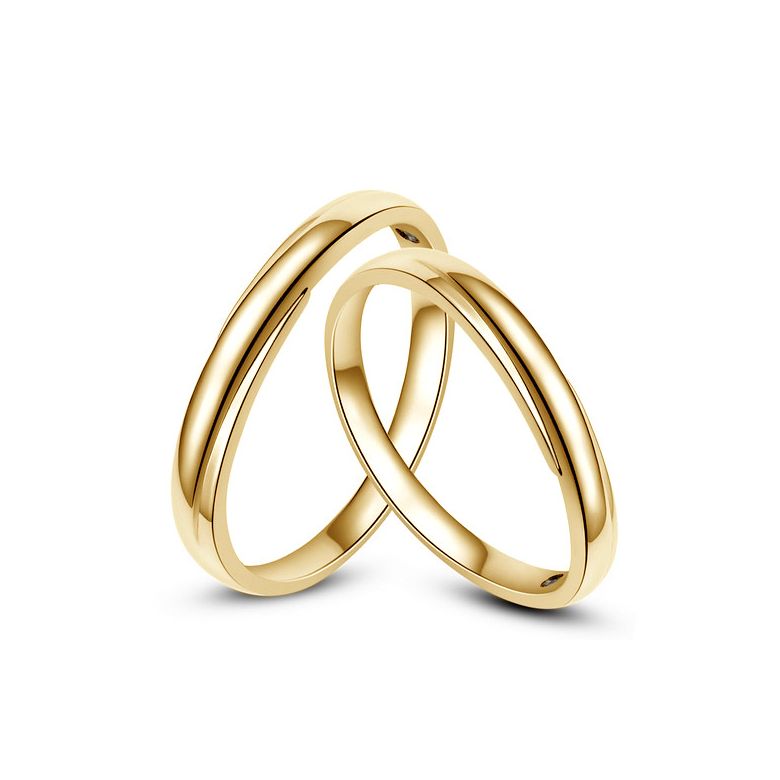 Alliances bijoux mariage - Alliances duo - Or jaune 18cts - Diamants - 1
