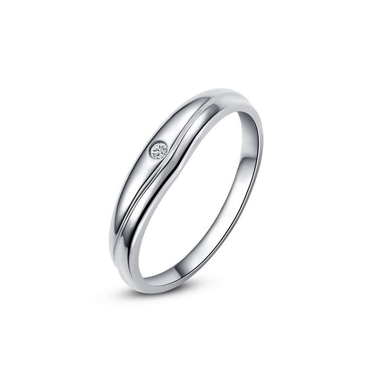 Modèle alliance mariage - Alliance classique Homme - Platine, diamant - 1
