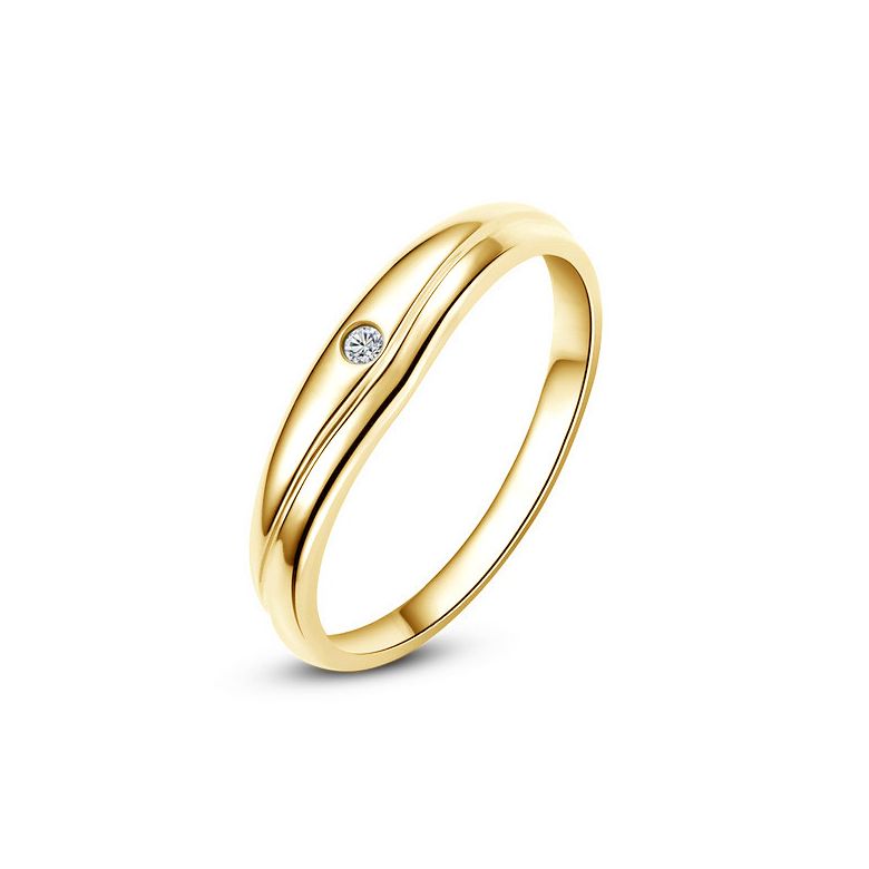 Modèle alliance mariage - Alliance classique Femme - Or jaune, diamant - 1