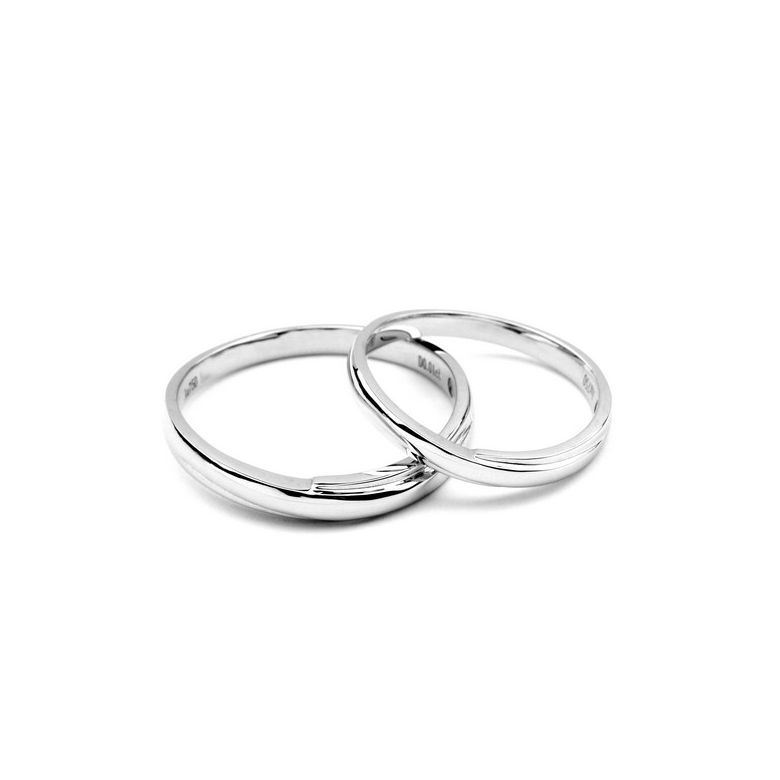 Alliances bijoux mariage - Alliances duo - Or blanc 18cts - Diamants - 3