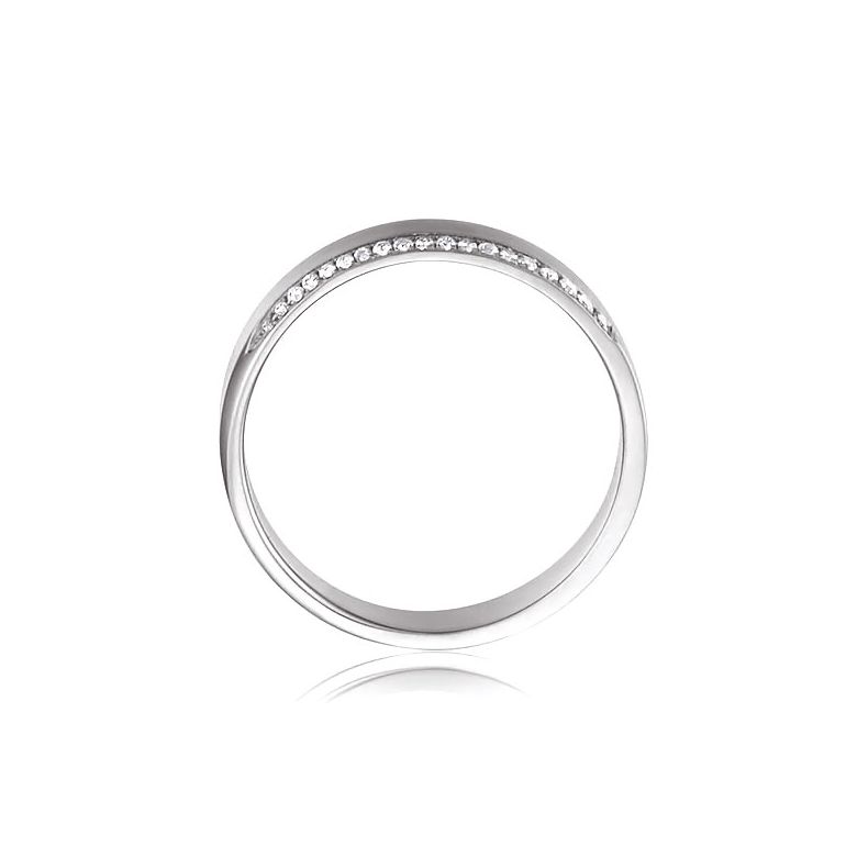 Alliance Clizia - Or Blanc Brossé 18cts pour Femme - Liseré de 19 Diamants | Gemperles - 4