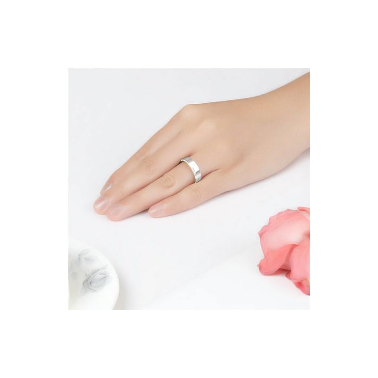 Alliance Clizia - Or Blanc Brossé 18cts pour Femme - Liseré de 19 Diamants | Gemperles - 8