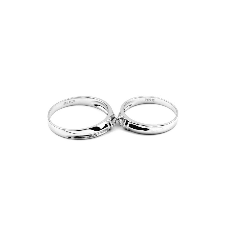 Alliances solitaires sophistiqués. Alliances duo. Platine, Diamants | Constance & Schubert - 4