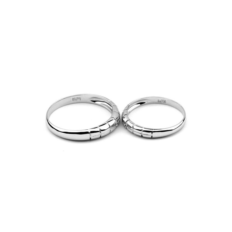 Alliance homme motifs quadrillés - Platine, diamant clos - 3