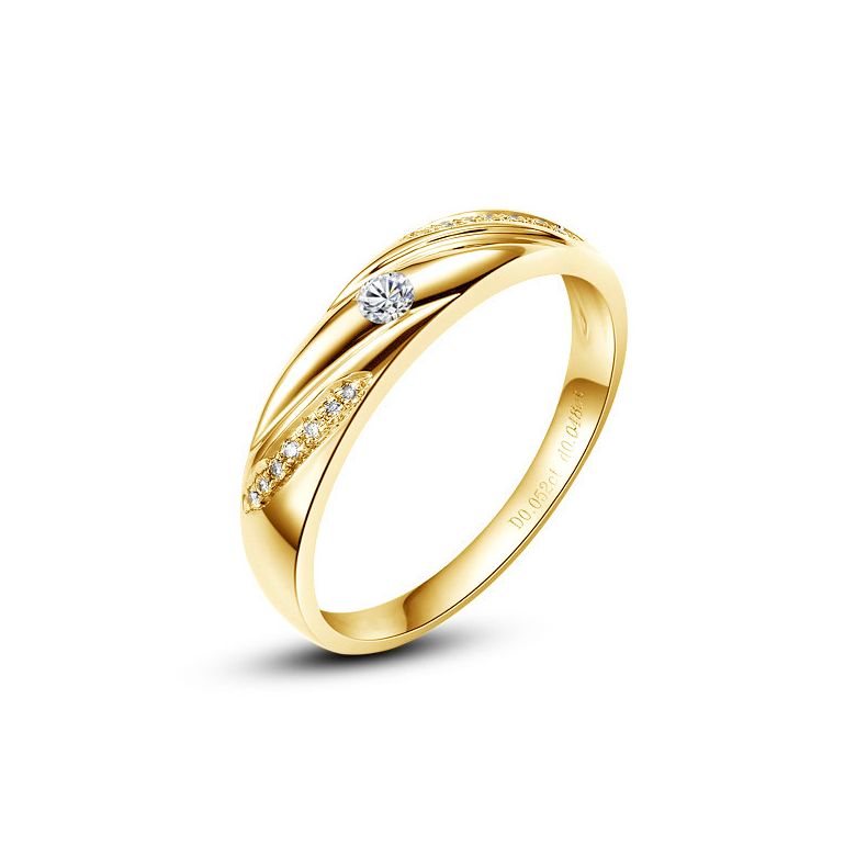 Alliance Étoile - Alliance or jaune diamants - Alliance Femme - 1