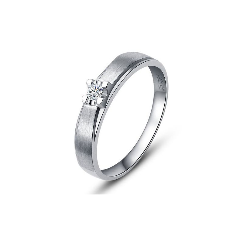 Alliance solitaire - Alliance Homme - Platine - Diamant - 1