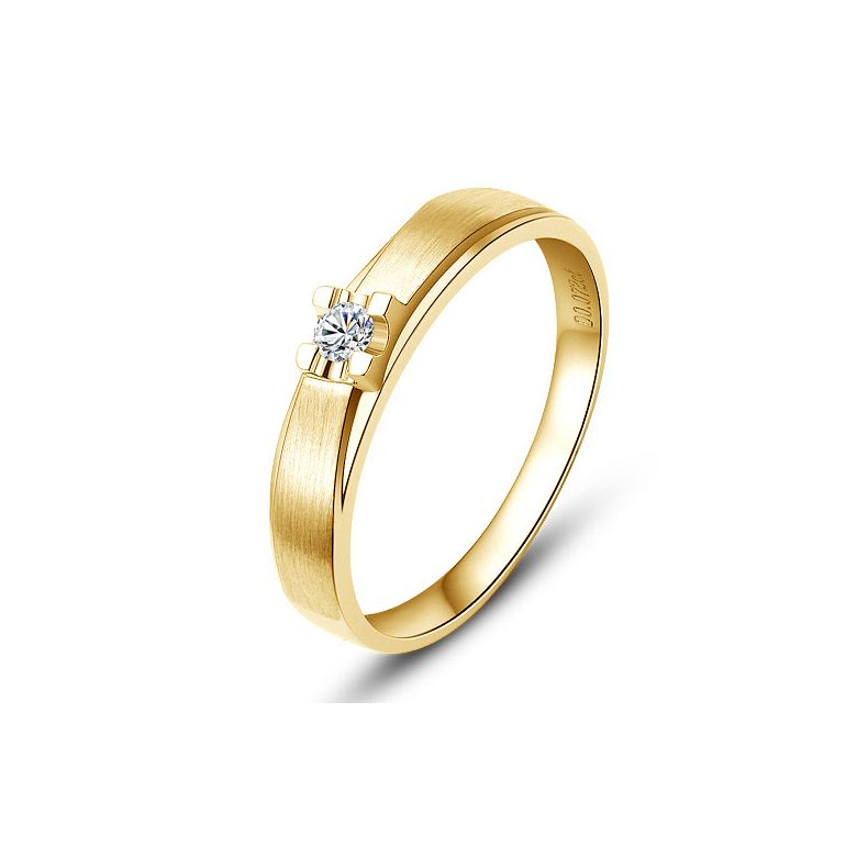 Alliance solitaire or - Alliance Homme - Or jaune - Diamant - 1