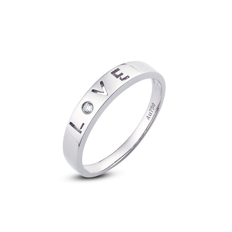 Alliance Love - Alliance homme or blanc - Diamant - 1