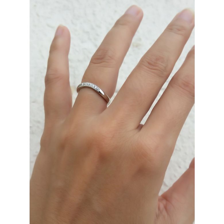 Alliance Femme. Or blanc. Diamants 0.040ct - 3