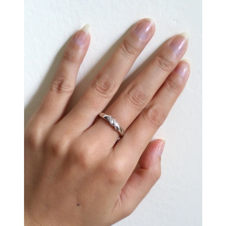Alliance de Mariage Femme Inès - Or Blanc & Diamants | Gemperles - 5