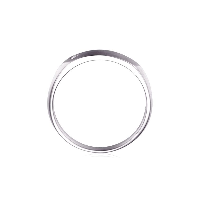 Alliance homme taillée biseau - Platine  brossé et poli - Diamant | Wyn - 4
