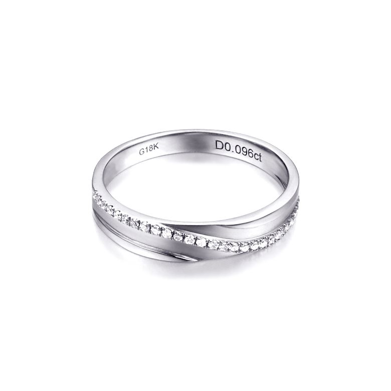 Alliance anneau de prestige. Union symbolique. Diamants, or blanc - 7