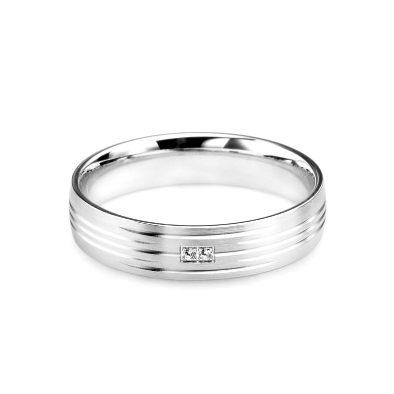 Alliance pour femme - Or Blanc et diamants | Une vie avec toi - 3