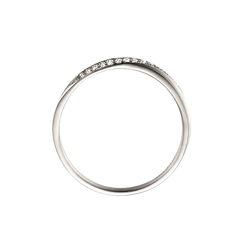 Alliance Femme platine, diamants. Ondulation - 7