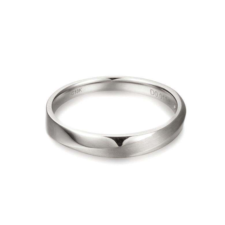 Alliance moderne Homme en Or blanc et Diamant | Ovidio - 5