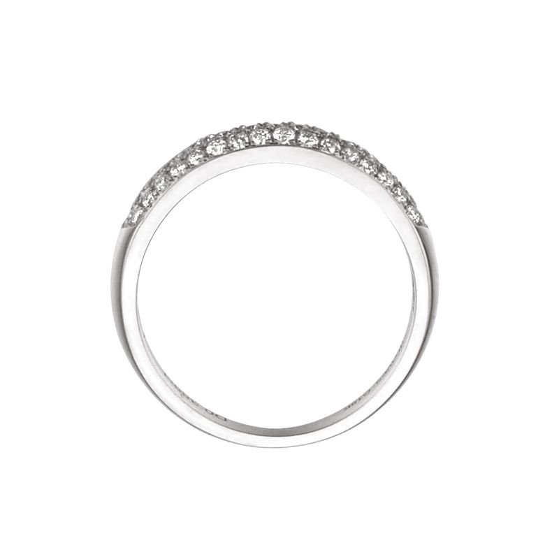 Alliance bombée Platine. 49 diamants 0.388ct | Bianca - 4