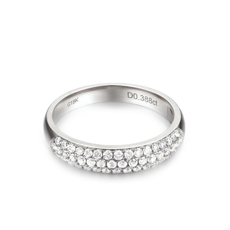Alliance bombée Platine. 49 diamants 0.388ct | Bianca - 3