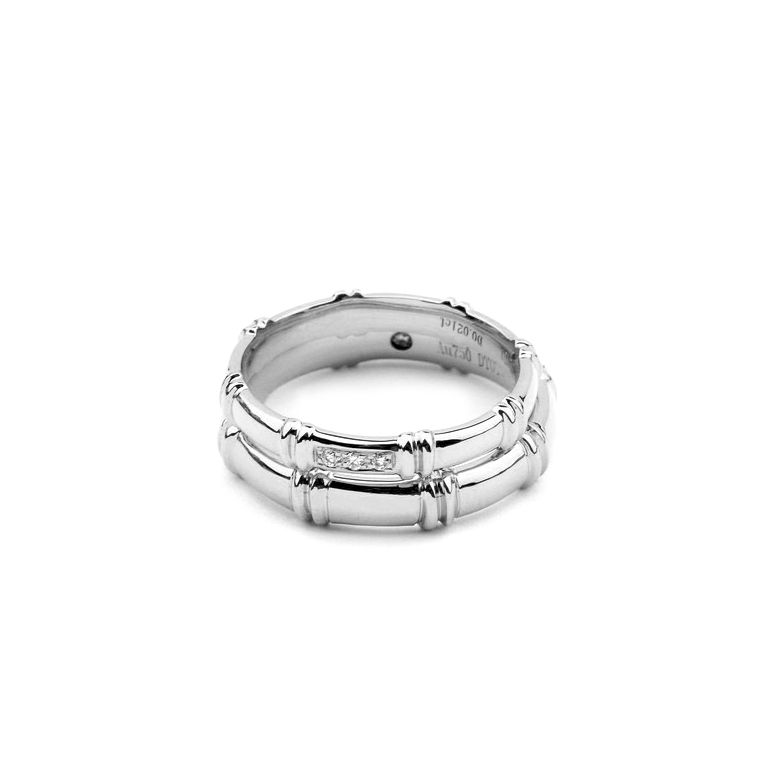 Alliances platine - Alliances diamants pour couple | Bambou platine - 3
