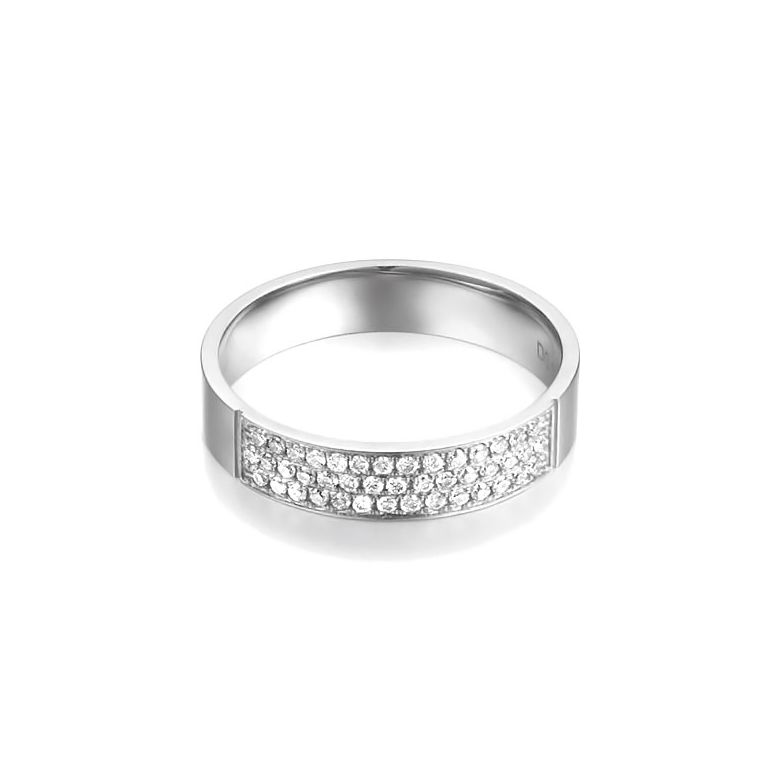 Alliance Or Blanc Jaq - Alliance de Fiançaille en Diamant - Femme | Gemperles - 2