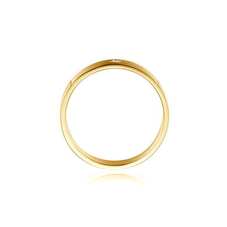 Alliance Mariage Homme Ramon I Or jaune Poli Brossé, Diamant - 4
