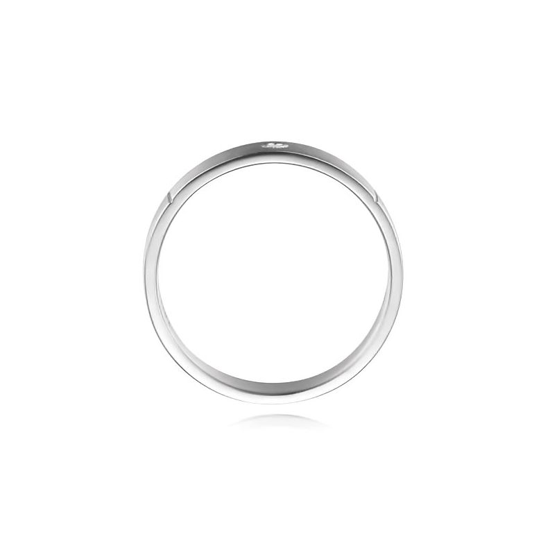 Alliance Mariage Homme Hare I Or blanc Poli Brossé, Diamant - 4