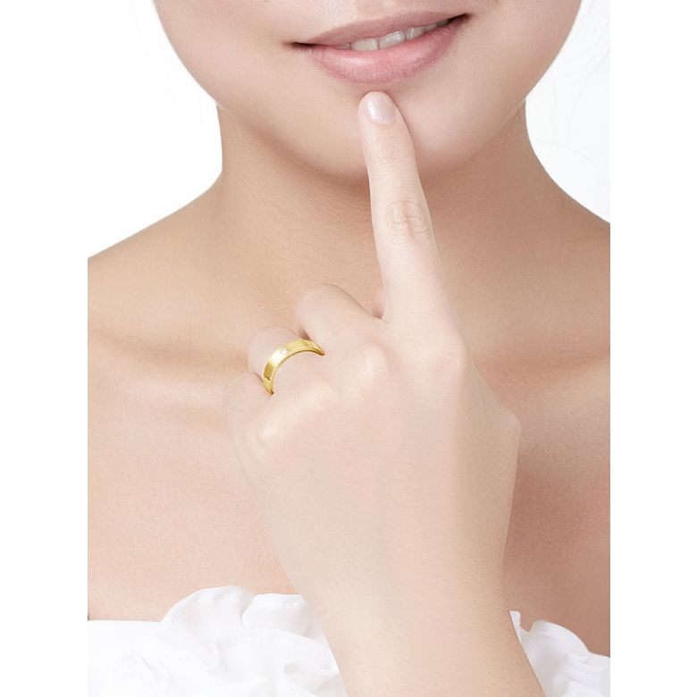 Alliance Mariage Homme Ramon I Or jaune Poli Brossé, Diamant - 6