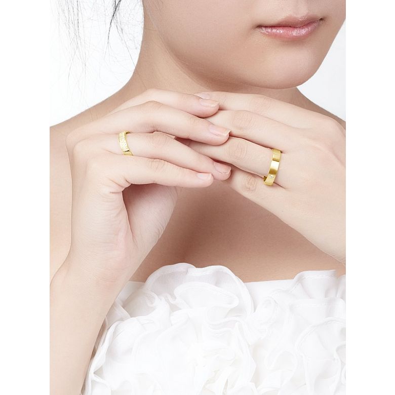 Alliances or jaune Couple - Sertissage diamants - 2