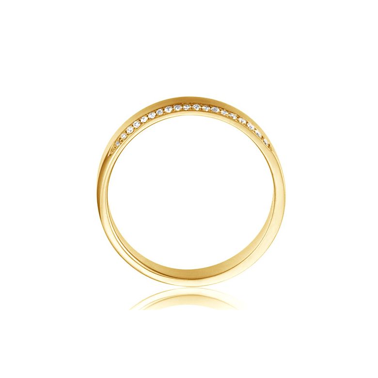 Alliance Prielle - Or Jaune Brossé 18cts pour Femme - Liseré de 19 Diamants | Gemperles - 8