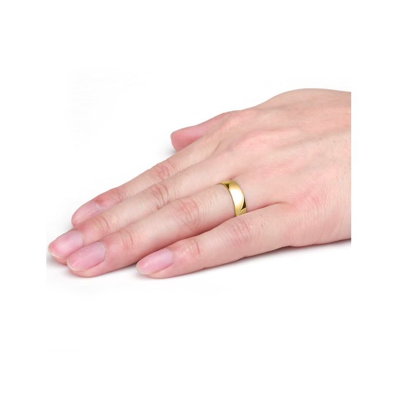 Alliance homme - Lignes fluides or jaune - Polie, brossée - 2
