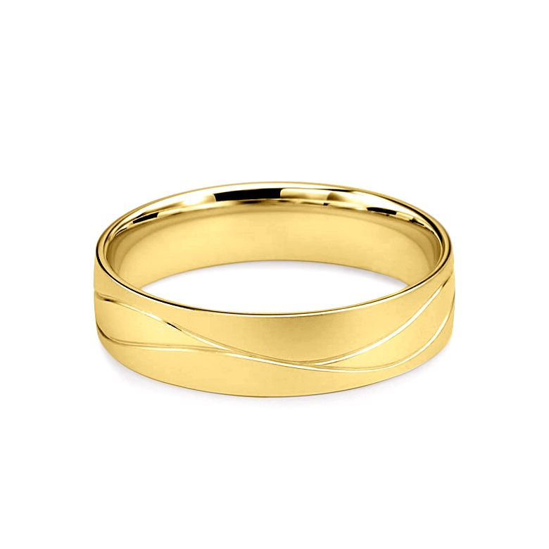 Alliance Homme lignes enchevêtrées - Or jaune 18 carats - 3