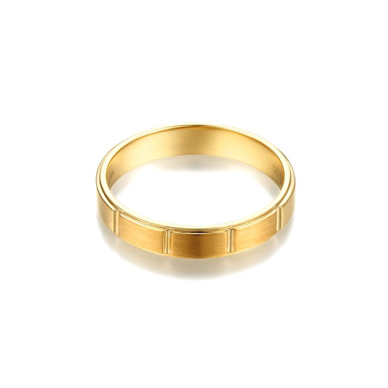 Alliance Homme - Or jaune brossé et mate  - 3