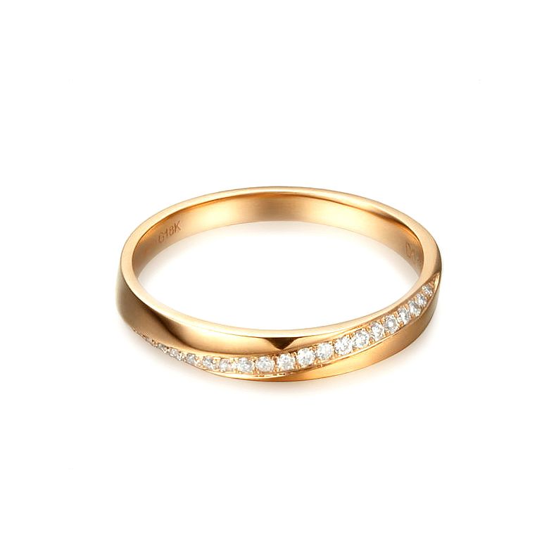 Alliance Femme Or jaune 18cts, diamants. Ondulation | Giovanna - 4