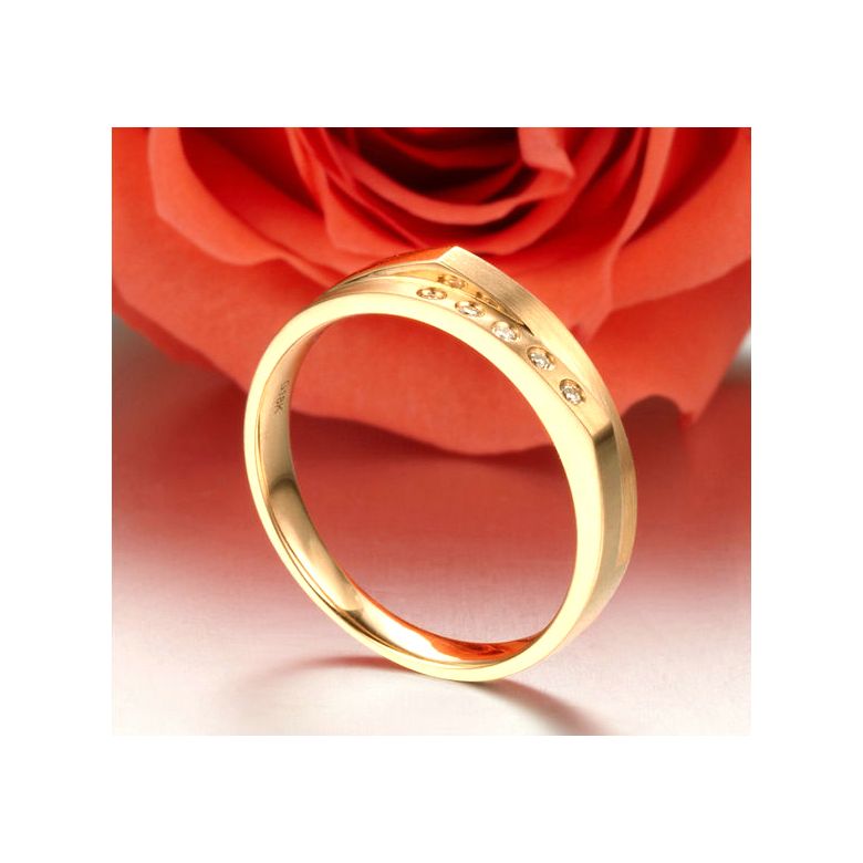 Alliance mariage 2 anneaux en 1. Homme moderne Or jaune - 2