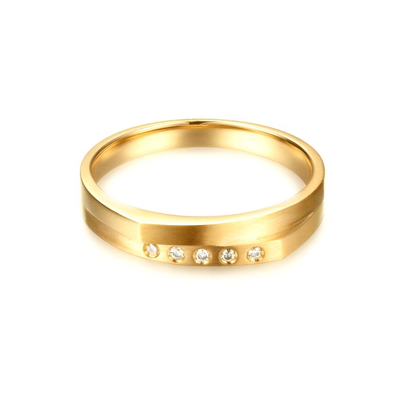 Alliance mariage 2 anneaux en 1. Homme moderne Or jaune - 3