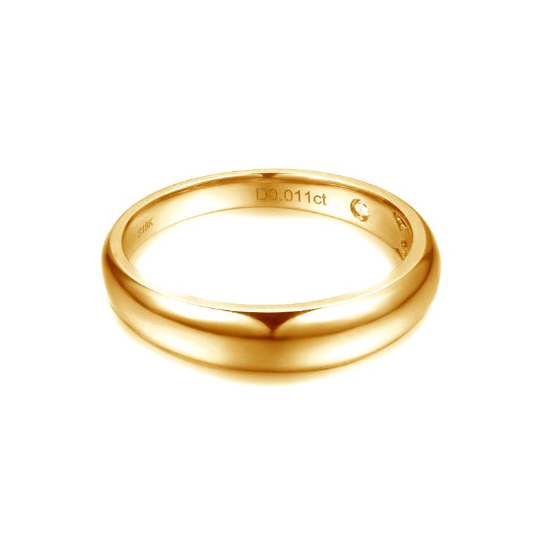 Alliance bombée Or jaune 18 carats Messieurs. 1 diamant 0.010ct | Carter - 3